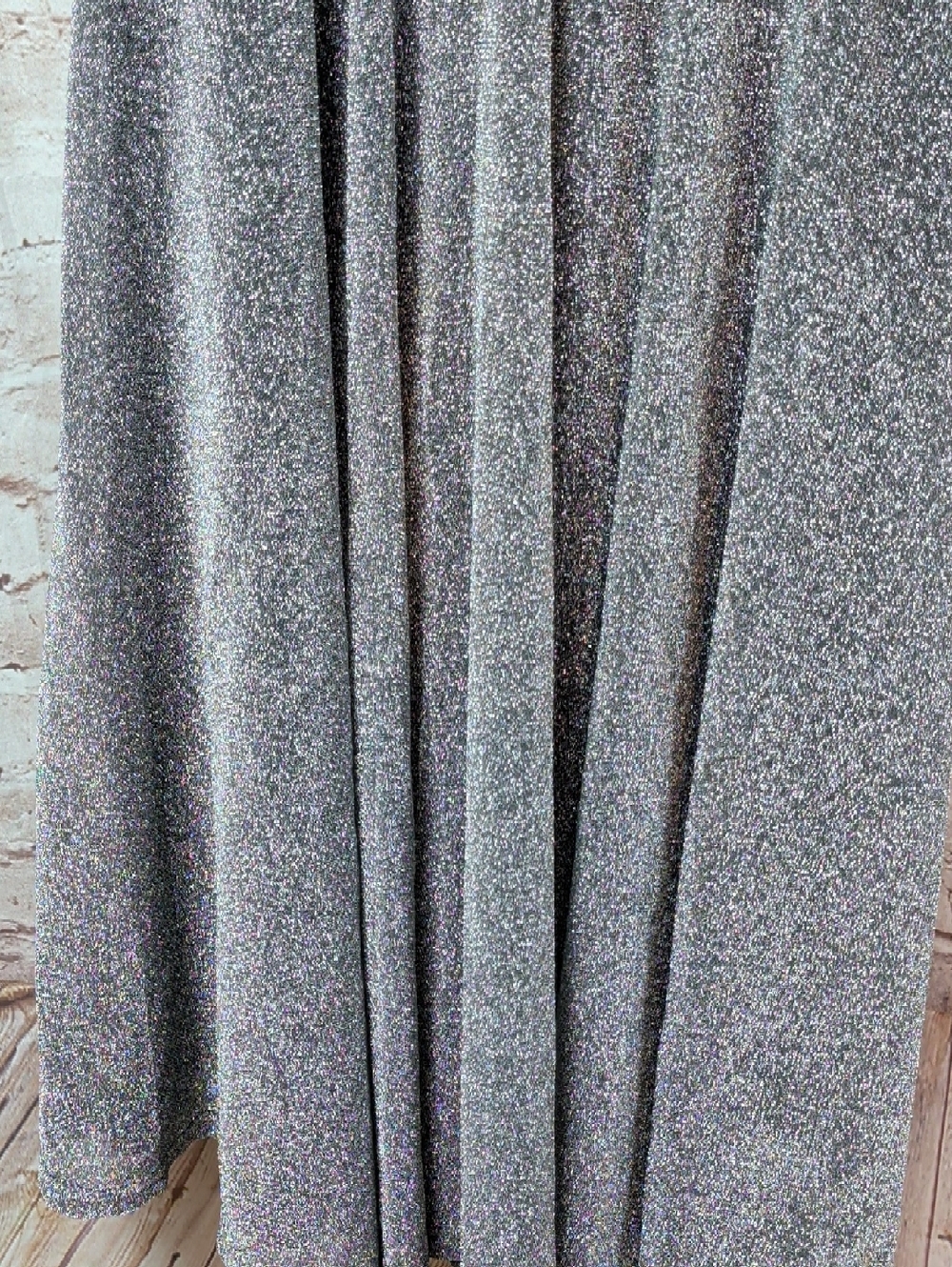 Apricot Silver Sparkle V-Neck Sleeveless Party Dress Large Nwt - Picture 2 of 10